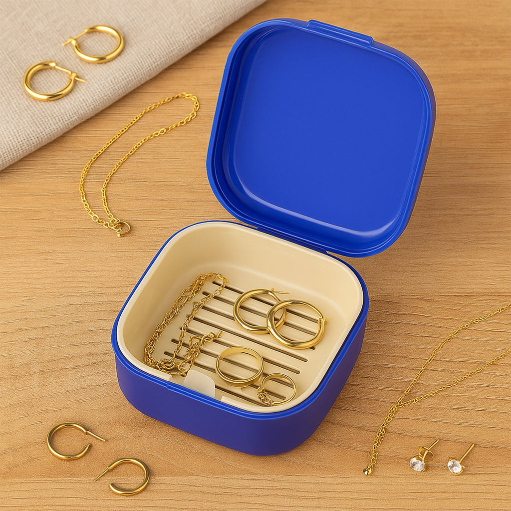 Blue Oblivion Multi-Purpose Storage Box with Lid, DENTURE CASE (1 Pc)