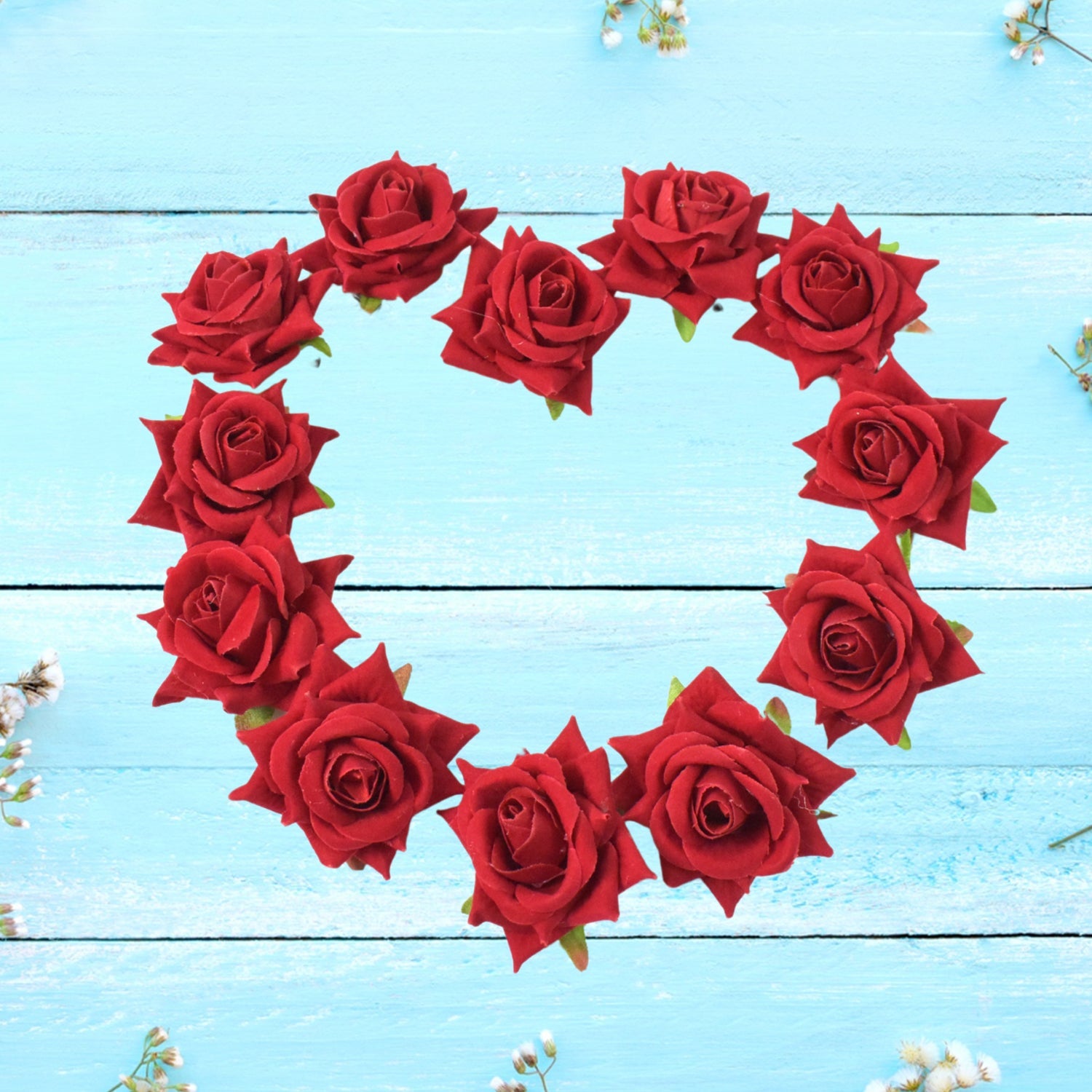 Flower Rose Hair Pin / Clip Velvet Flower Design (12 pcs Set / Red Color Only), Hair accessories