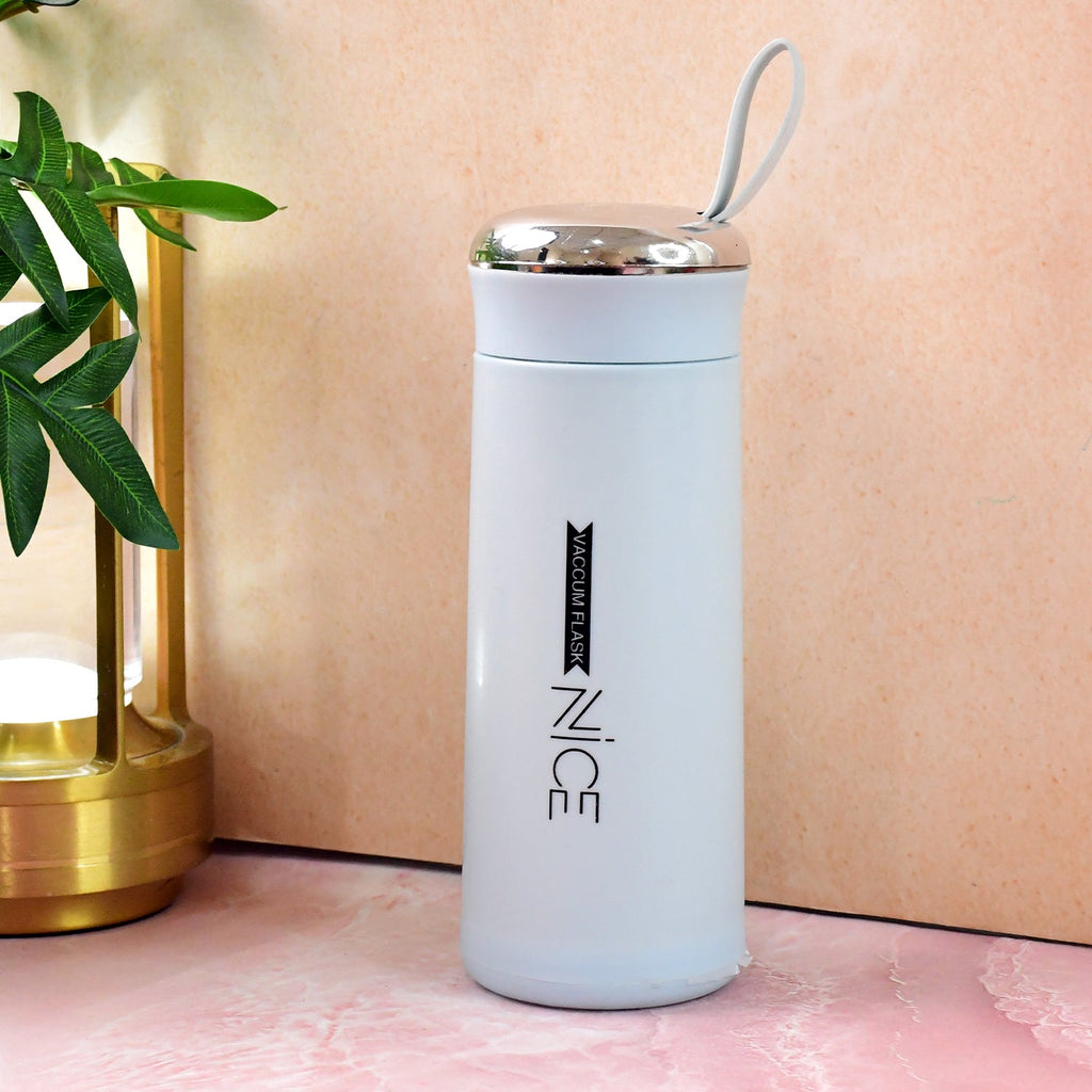 Water bottle 400ml leak proof, glass water bottle with daily water intake for gym and children, Nice Bottle (1 pc / Light Blue Color)