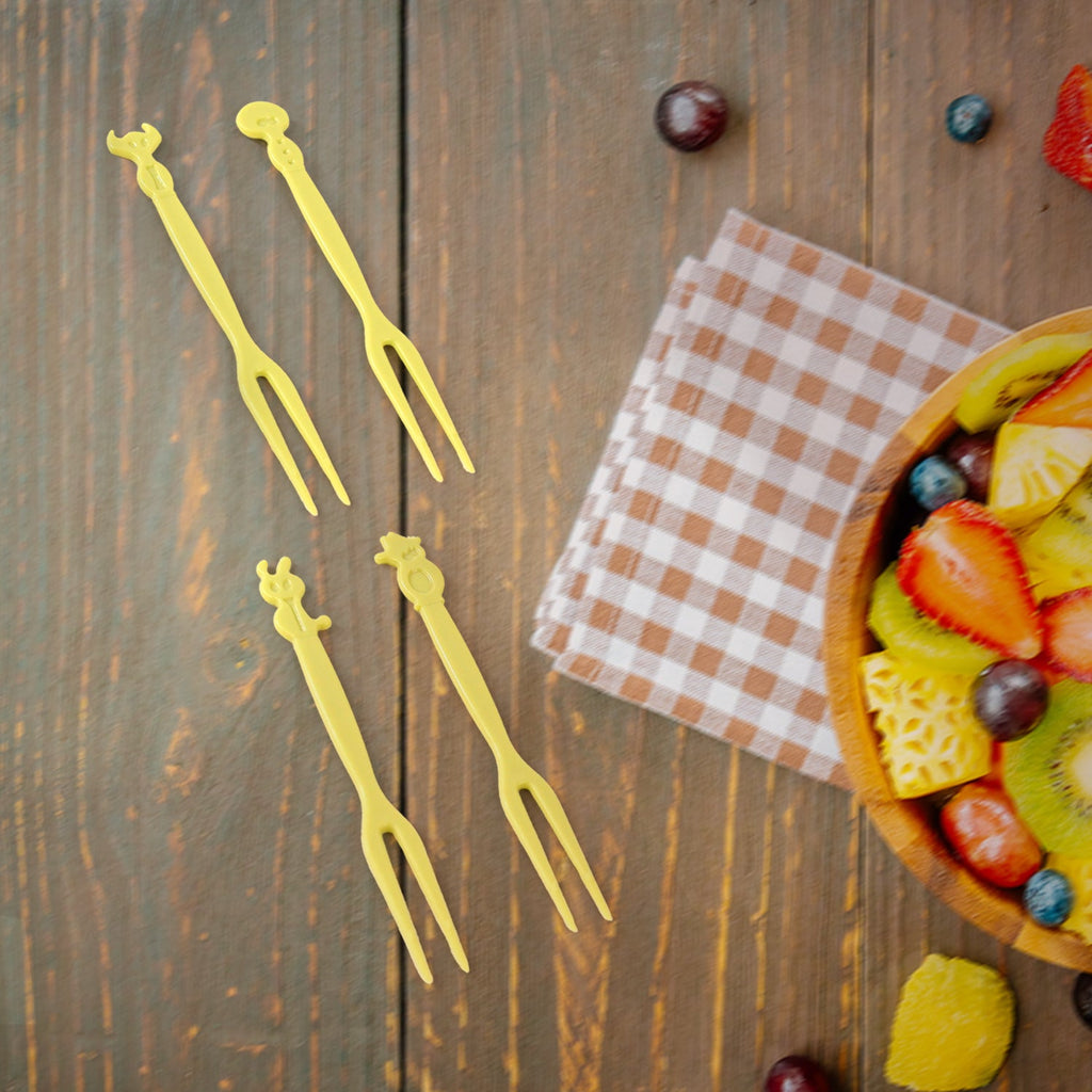 Plastic Fruit Forks Cake Dessert Forks Mini Forks (50 Pcs Set)