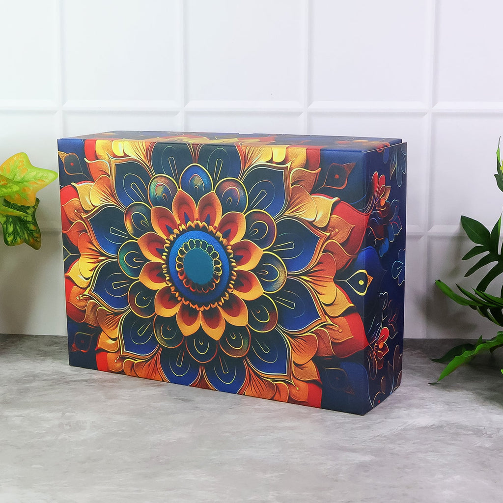 Effete Kulfi Almonds Gift Hamper, Golden With Bottle (2 Pc Set)