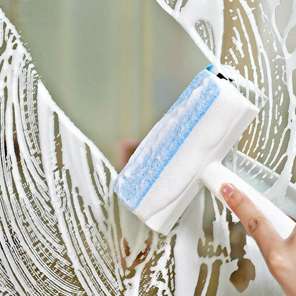 2-in-1 Glass Wiper & Brush – Double-Sided Cleaner for Mirrors, Tiles & Windows