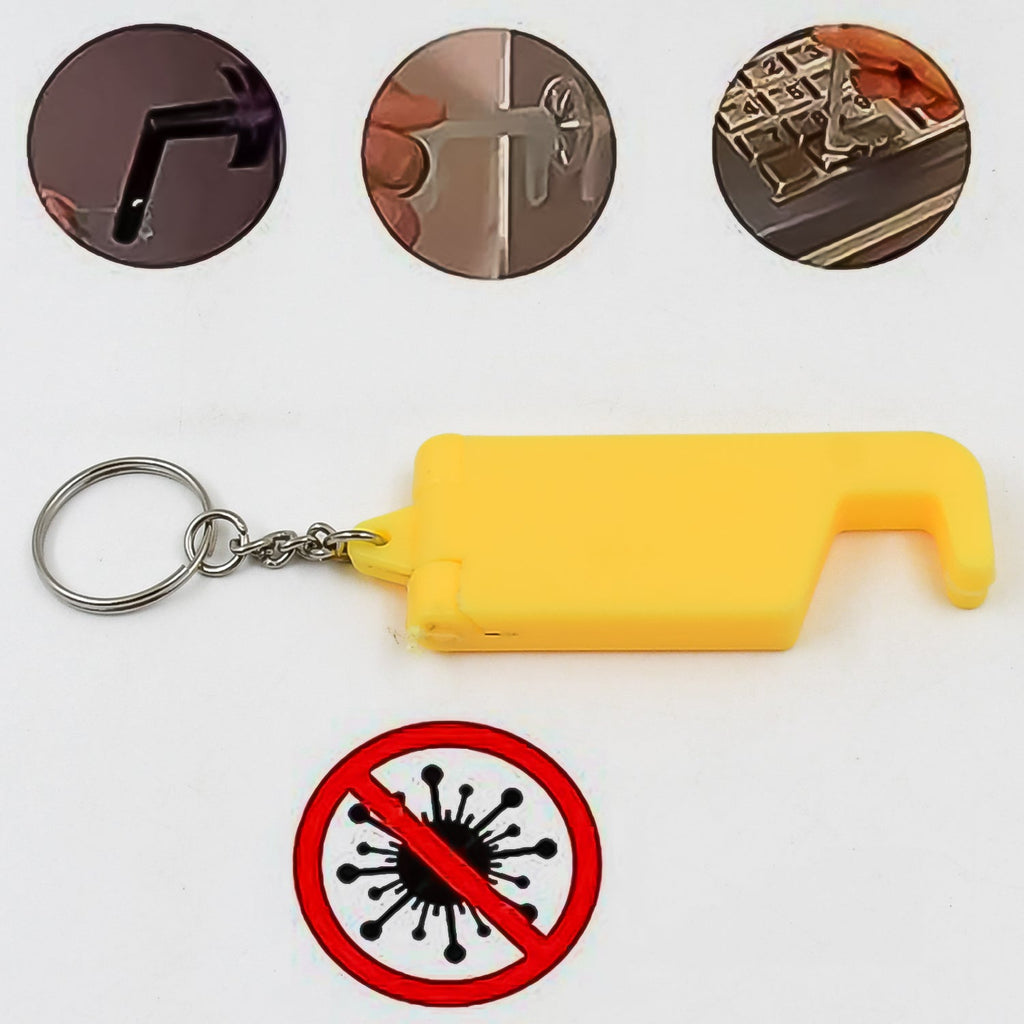 Customized / Personalized 2 in 1 Plastic Keychain with Mobile Stand / Phone Holder (1 Pc / Multicolor)