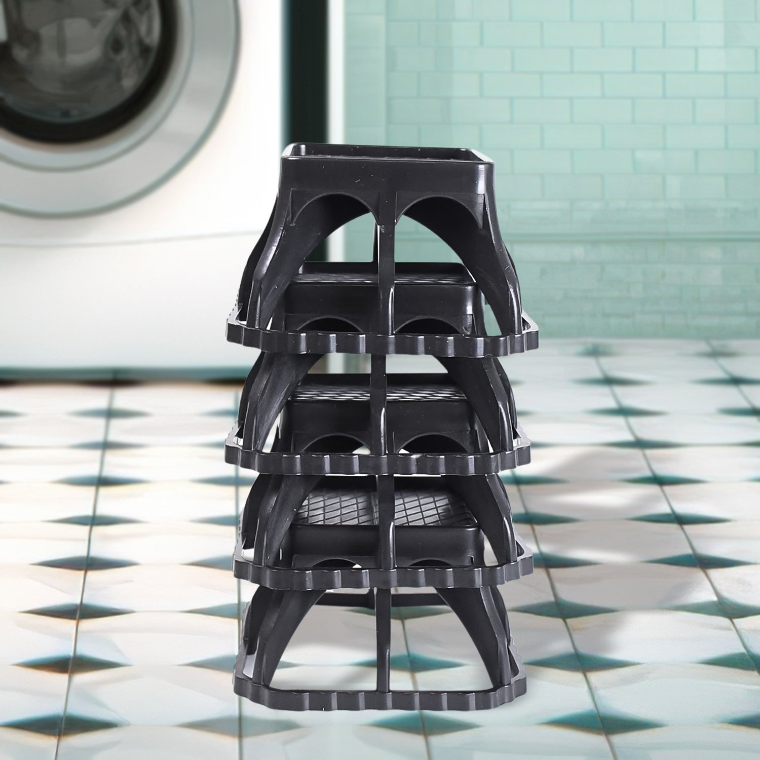 Multi-Purpose Plastic Washing Machine Stand (4 Pcs Set)