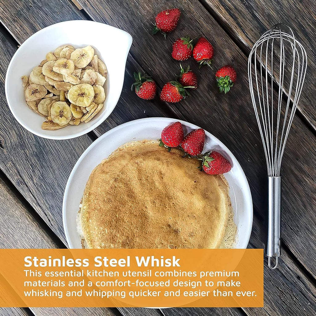 Large Stainless Steel Balloon Whisk  Heavy-Duty Kitchen Tool (30cm / 1 Pc)