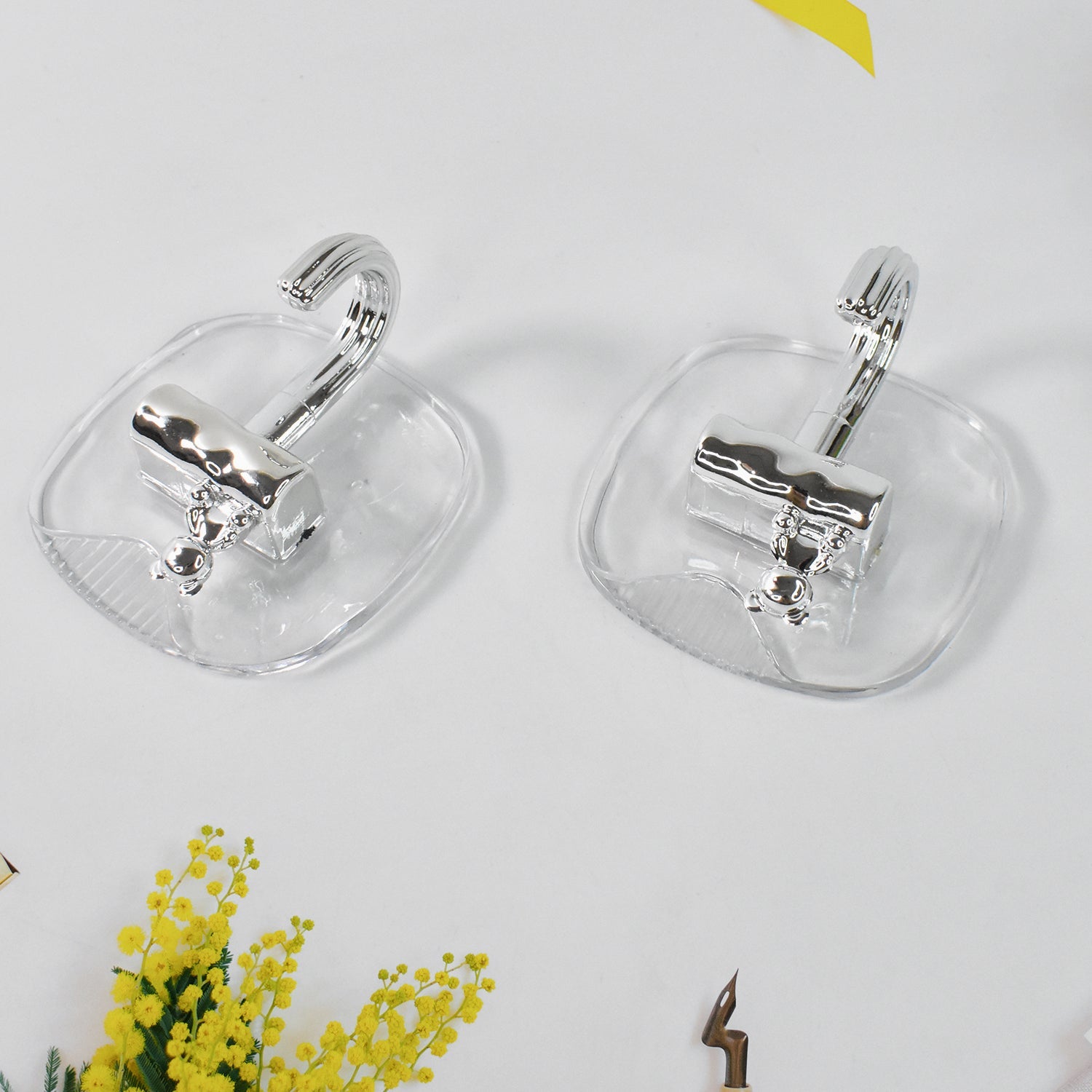 Large Plastic Self Adhesive Wall Hooks (2 Pc)