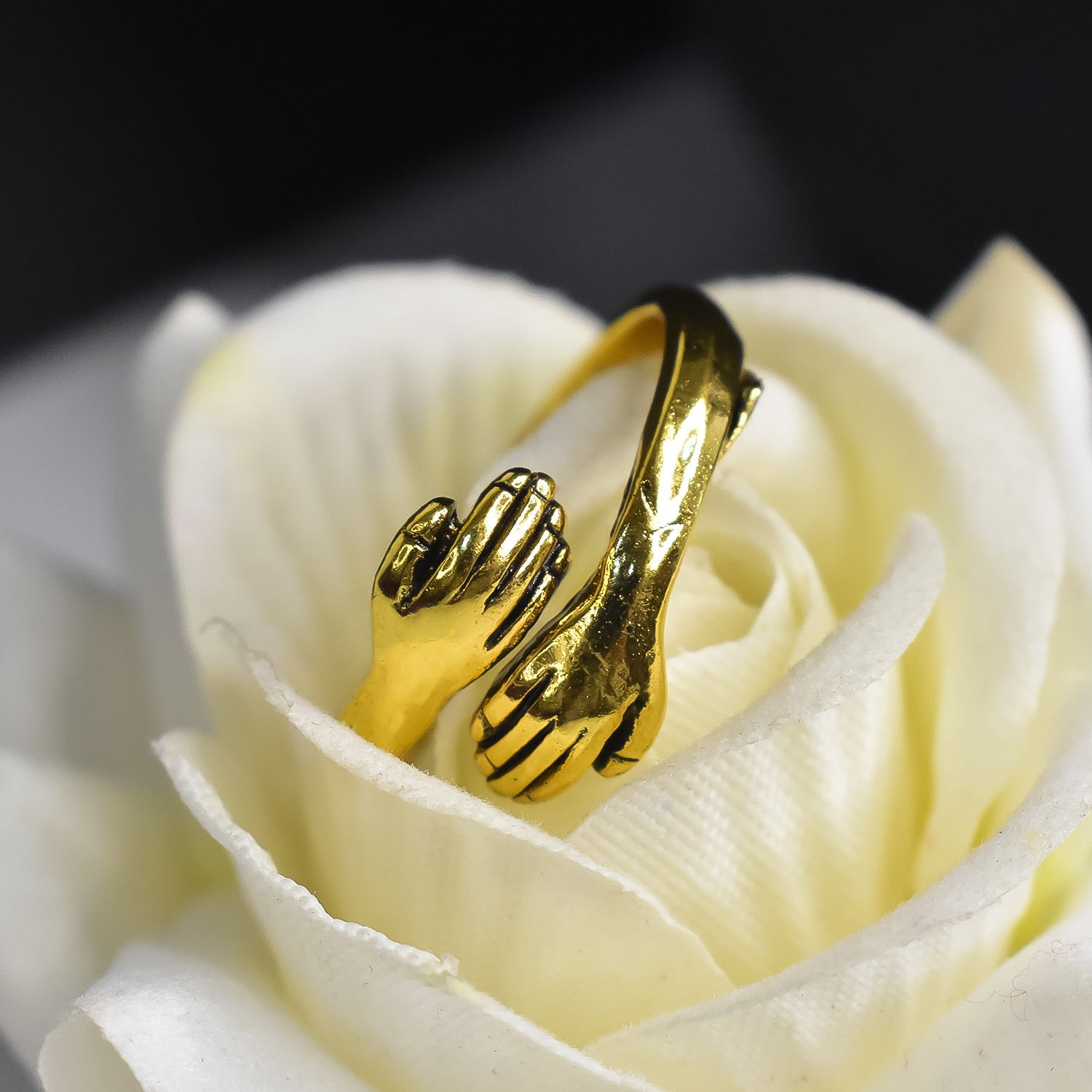 Stainless Steel Gold Plated Simple Style Hug Adjustable Ring