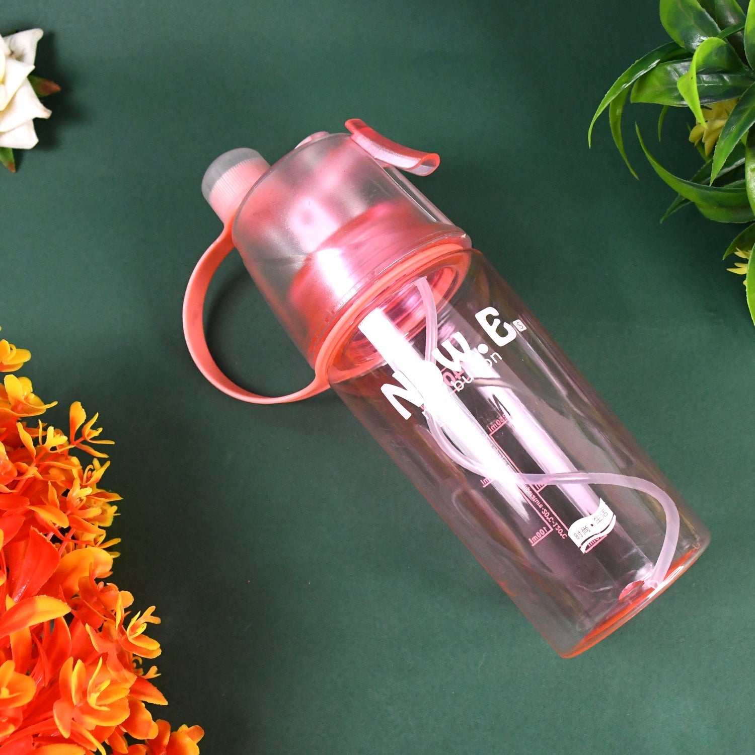 Customize Plastic 2 In 1 Mist Spray Water Bottle (Multicolor / 400 ML / 1 Pc)