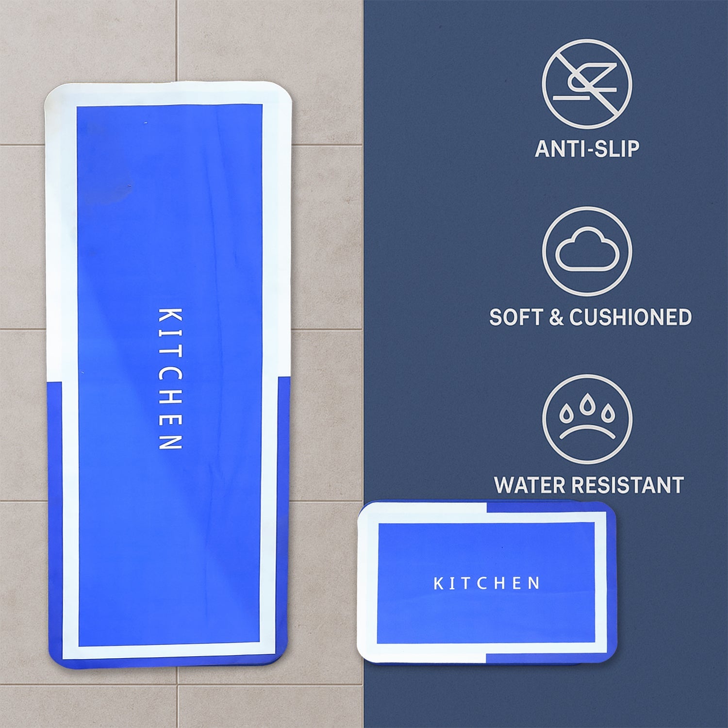 Premium Anti-Slip Kitchen Floor Mat  (1 Set)