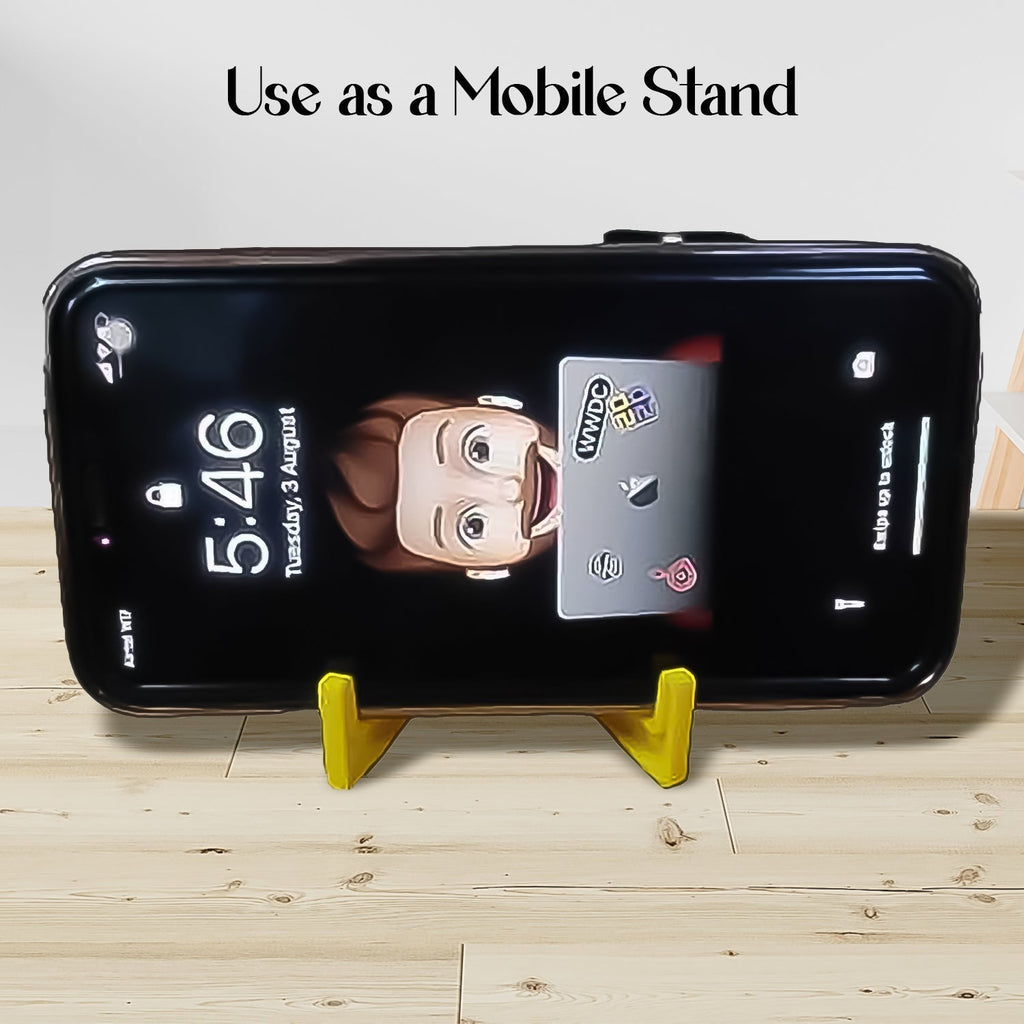 Customized / Personalized 2 in 1 Plastic Keychain with Mobile Stand / Phone Holder (1 Pc / Multicolor)