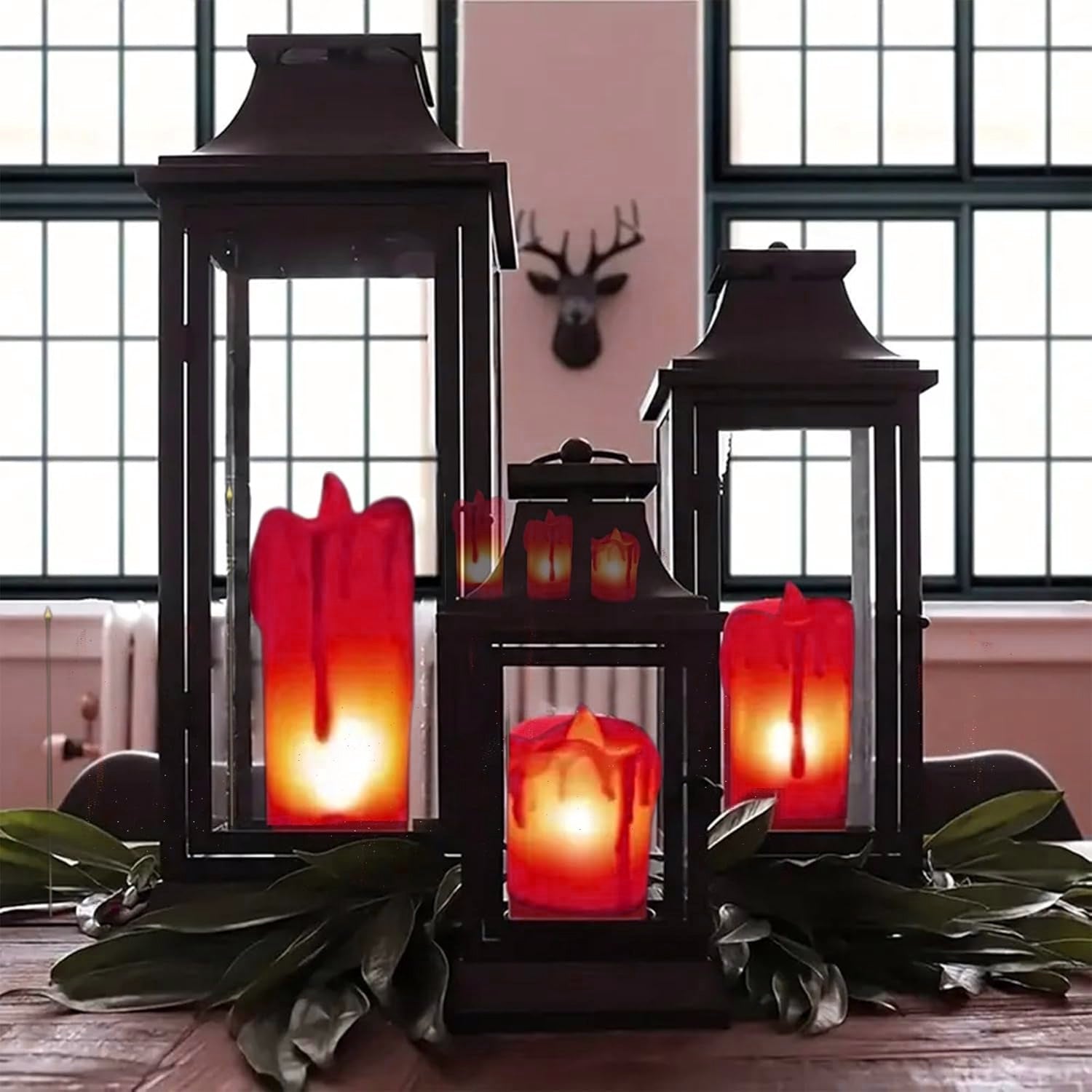 Flameless Melted Design Candles for Decoration, Diwali (1 pc)