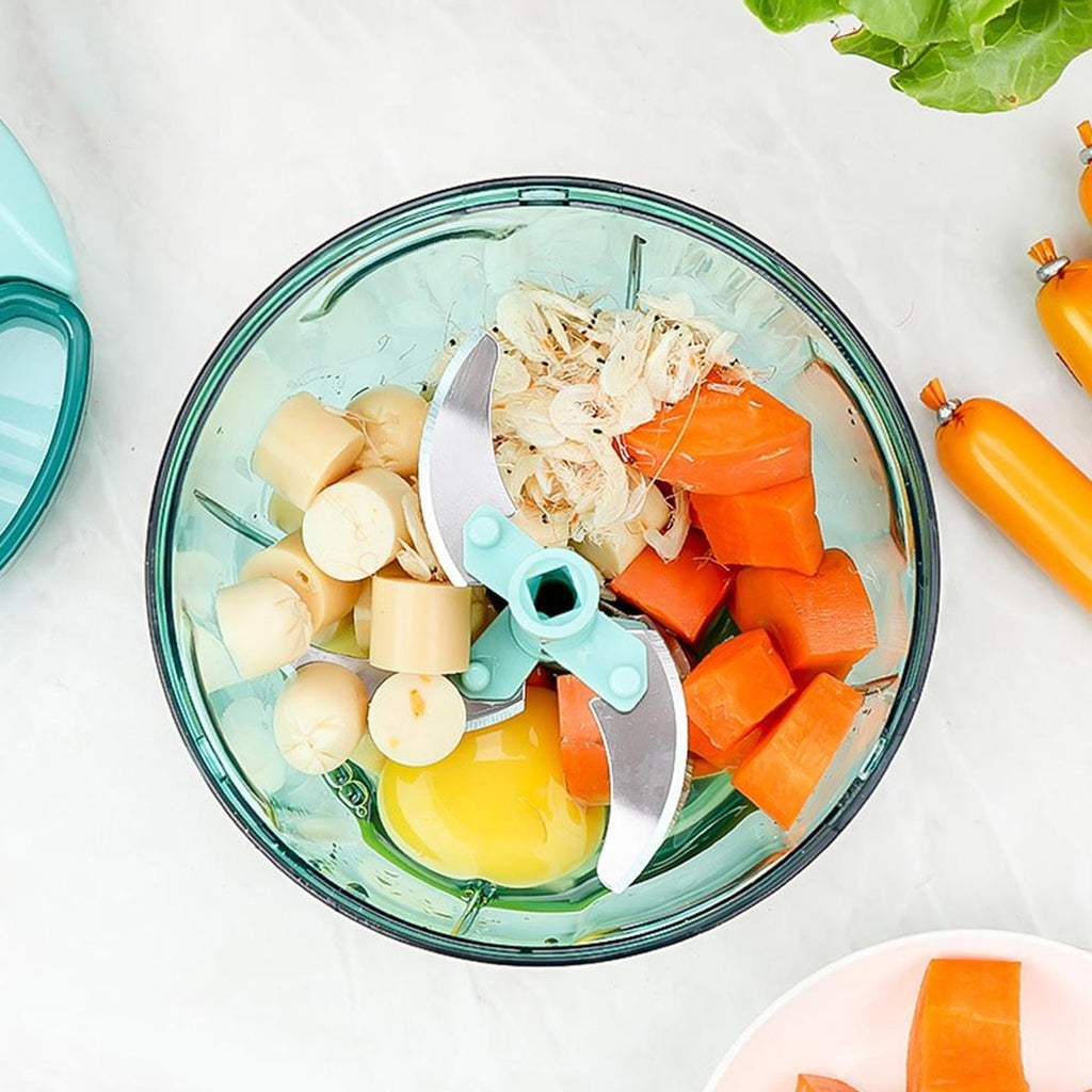Manual Stainless Steel Vegetable Chopper – Compact, Extra Sharp with 5 Blades