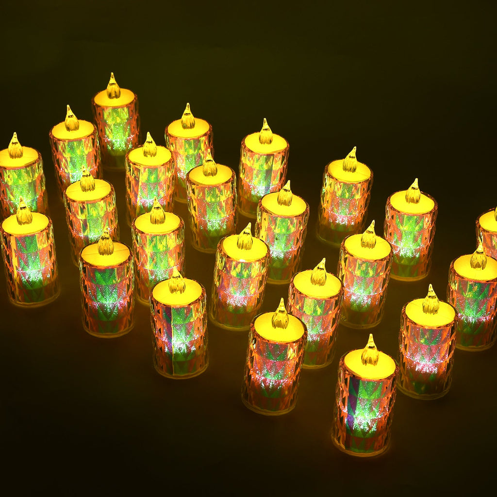 24 Pc Flameless and Smokeless Decorative Melting Candles LED Tea Light, Diwali