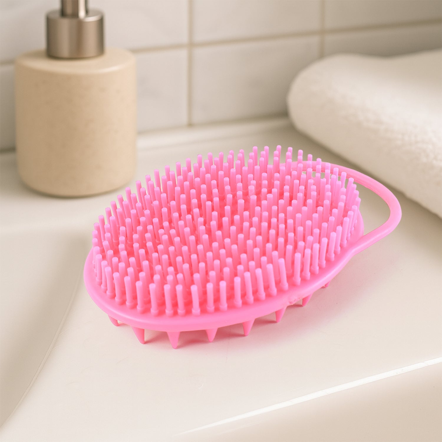 2-in-1 Silicone Soft Bristle Bath Brush