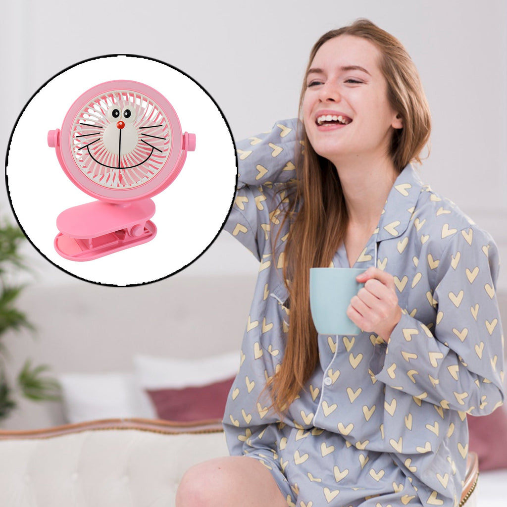 USB Portable Mini Desk Fan with Light – Personal Table Fan for Office, School & Home Use (1 PC)