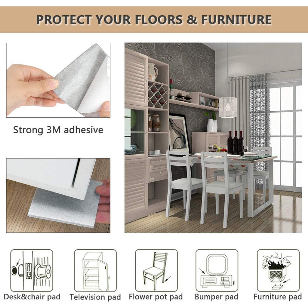 4-Piece Square Felt Furniture Floor Protector Pads
