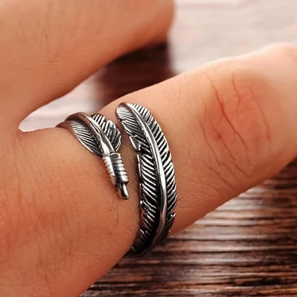 Boho Feather Ring, Gift for Her