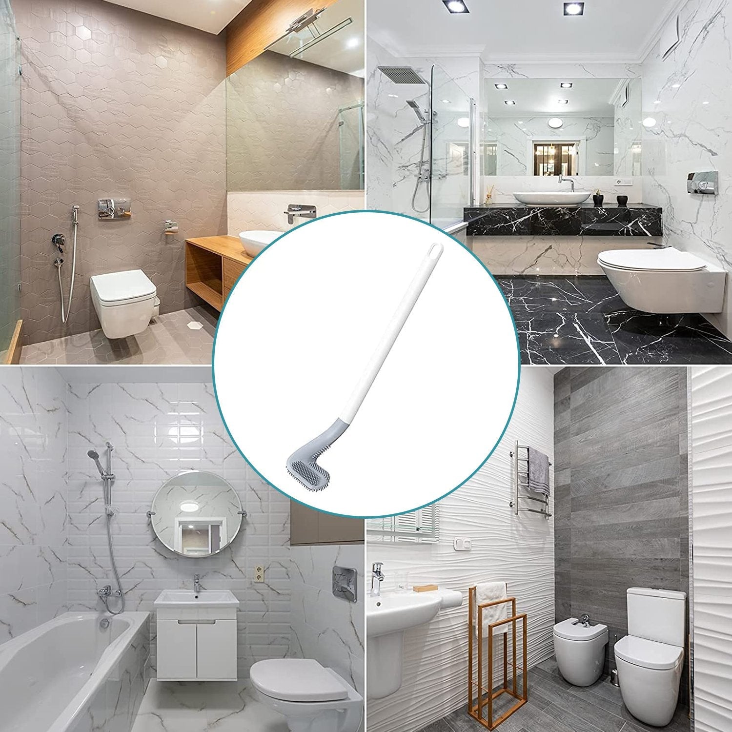 Golf Toilet Cleaner Brush  & Magic Sticker Holder