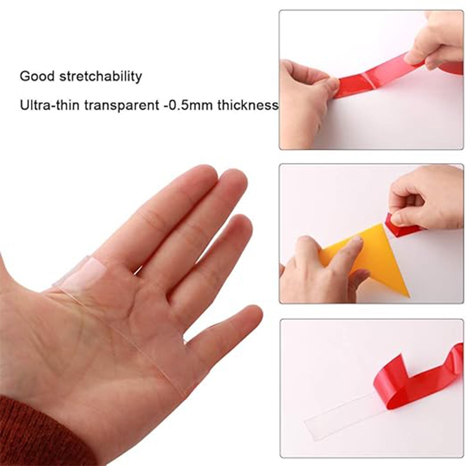 Heavy Duty Transparent Acrylic Foam Mounting Tape (3 Mtr Approx / 1 Pc)