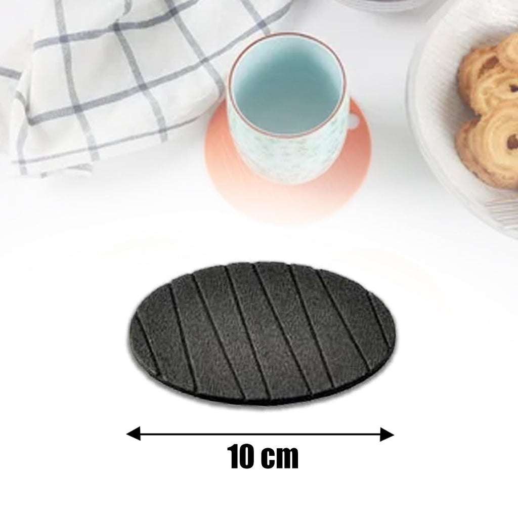 6 pcs Useful Round Shape Plain Silicone Cup Mat Coaster Drinking Tea Coffee Mug Wine Mat for Home