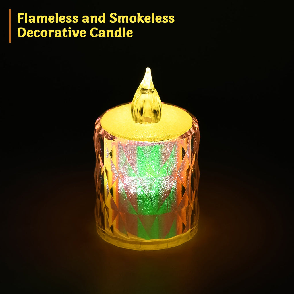 24 Pc Flameless and Smokeless Decorative Melting Candles LED Tea Light Candle Flickering Electronic Candle, Diwali