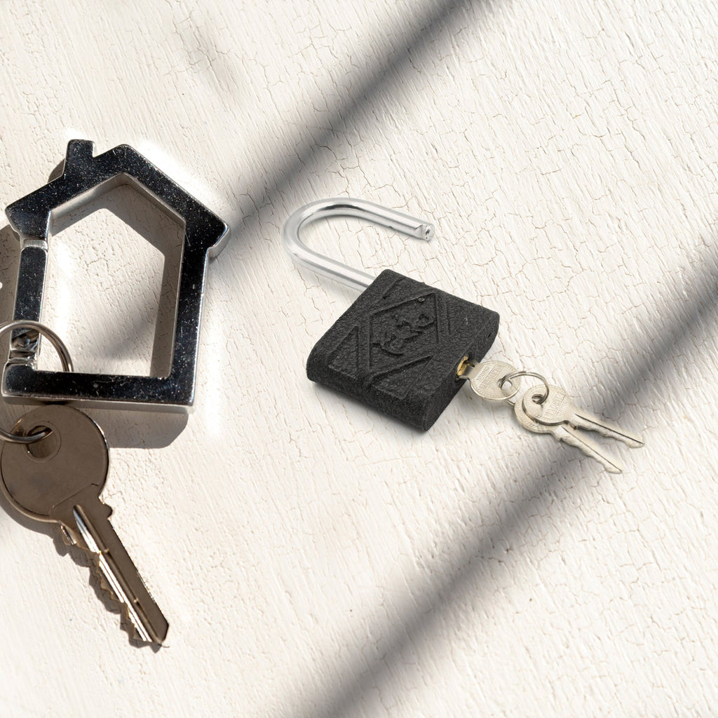 Thickened Black Iron Padlock – Brass Core, Waterproof, Anti-Theft (75/60/32mm)