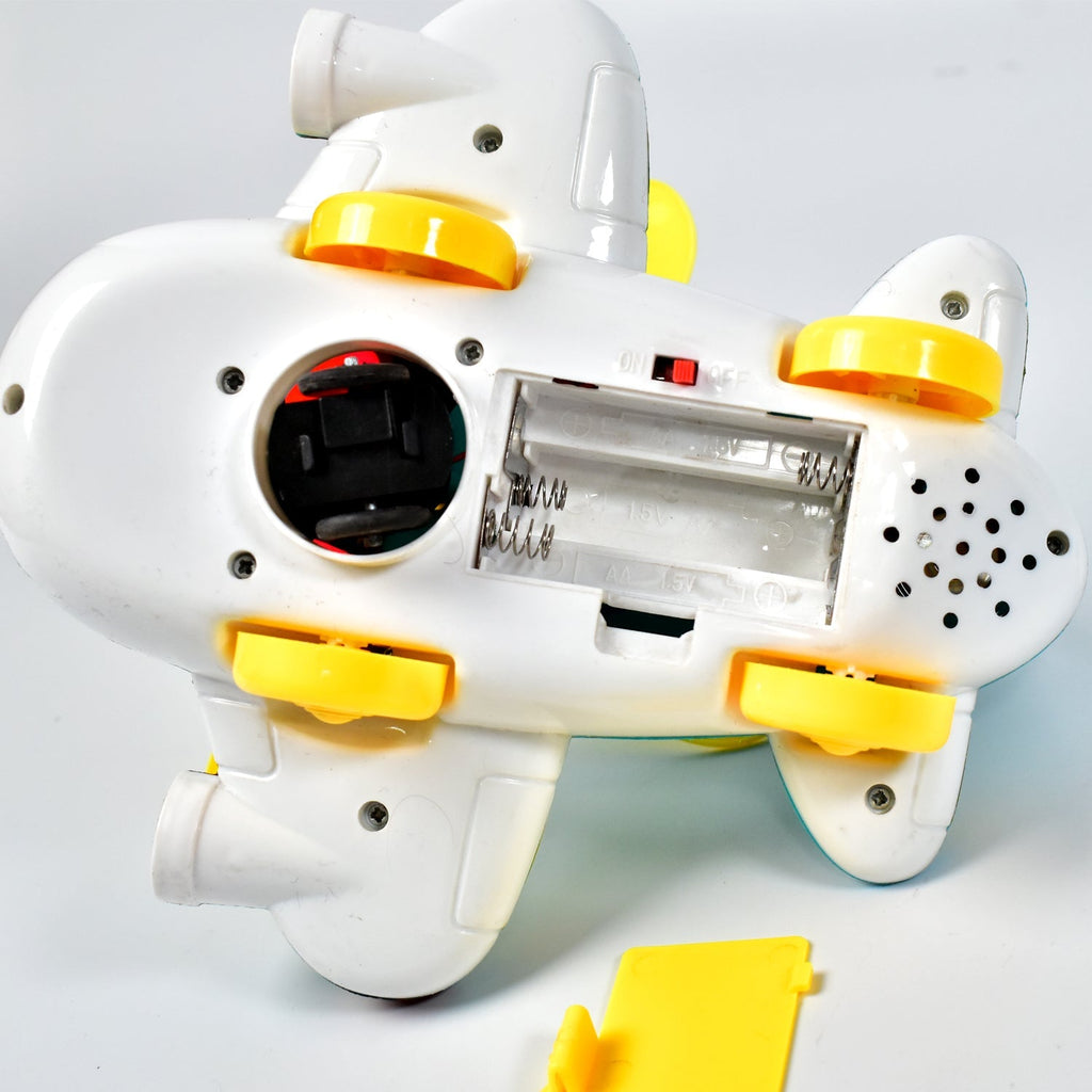 Helicopter Airplane Musical Toy - Electronic Moving Plane with Lights, for 6-18 Months, Encourages Crawling