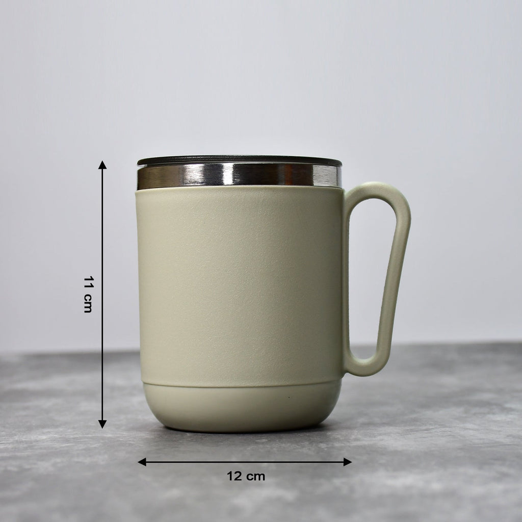 Customize Ganesh Premium Stainless Steel Coffee Mug with heat resistant mug lid. Approx 400Ml mug.