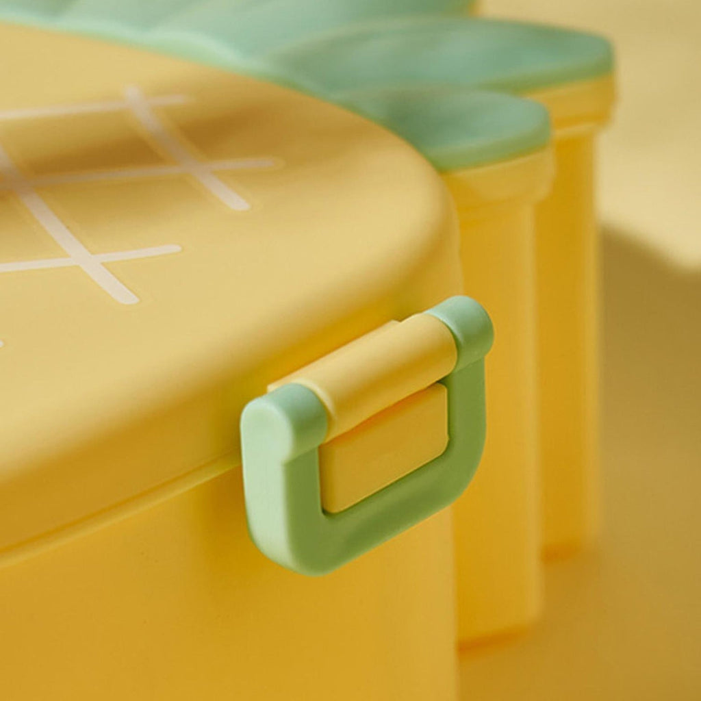 Customize Kids Lunch Box Cute Pineapple Shaped Bento Box with Fork Spoon Snack Container Microwave Portable Office Lunch Box (1 Pc / With Spoon, Fork & Color Box)