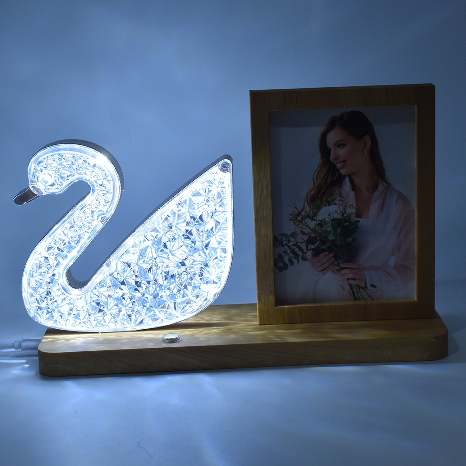 Duck Shape Cystal Led Lamp & Photo Frame Night Lamp | Wedding Gift | love couple