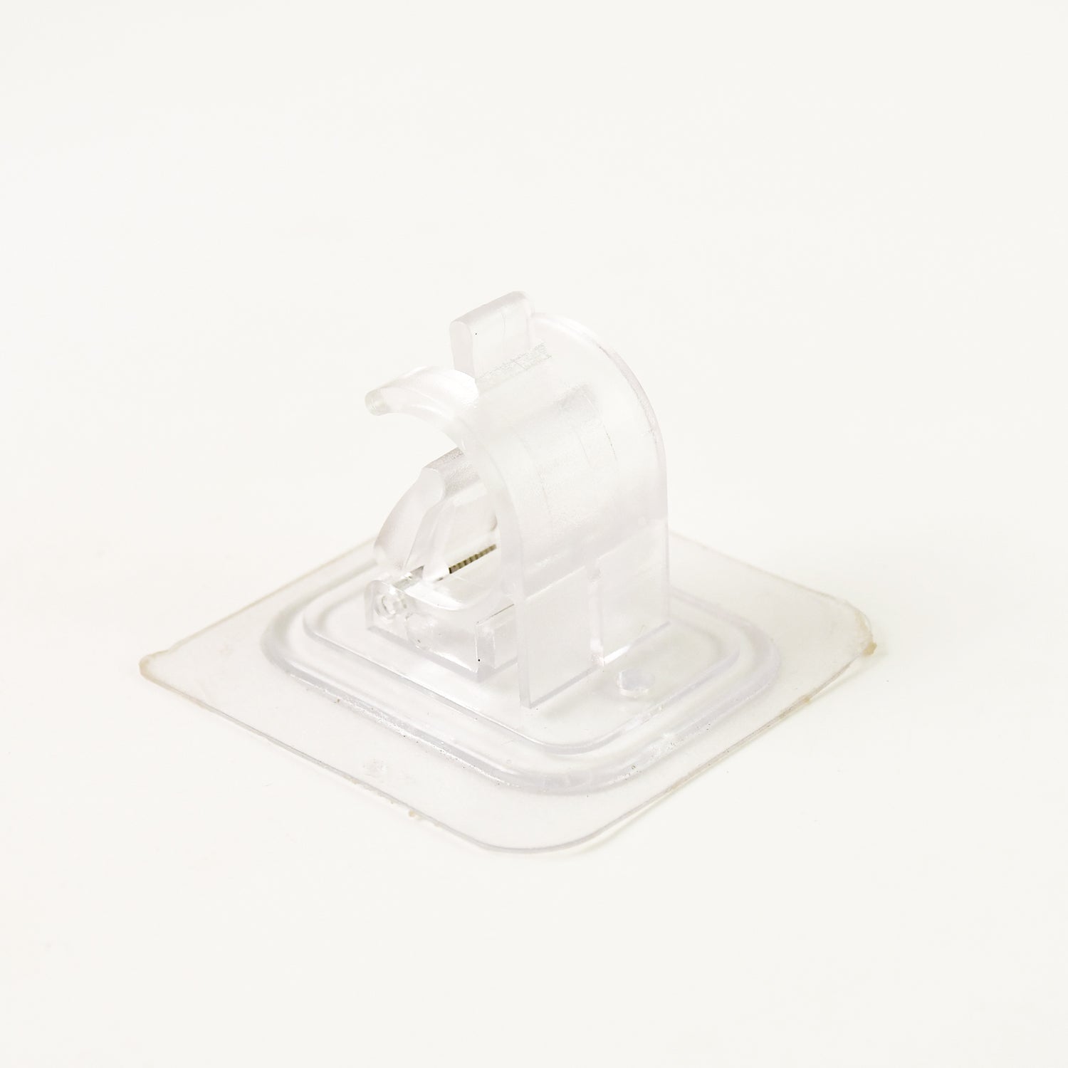 Wall Mount Transparent Self-Adhesive Clip with Strong Spring Grip