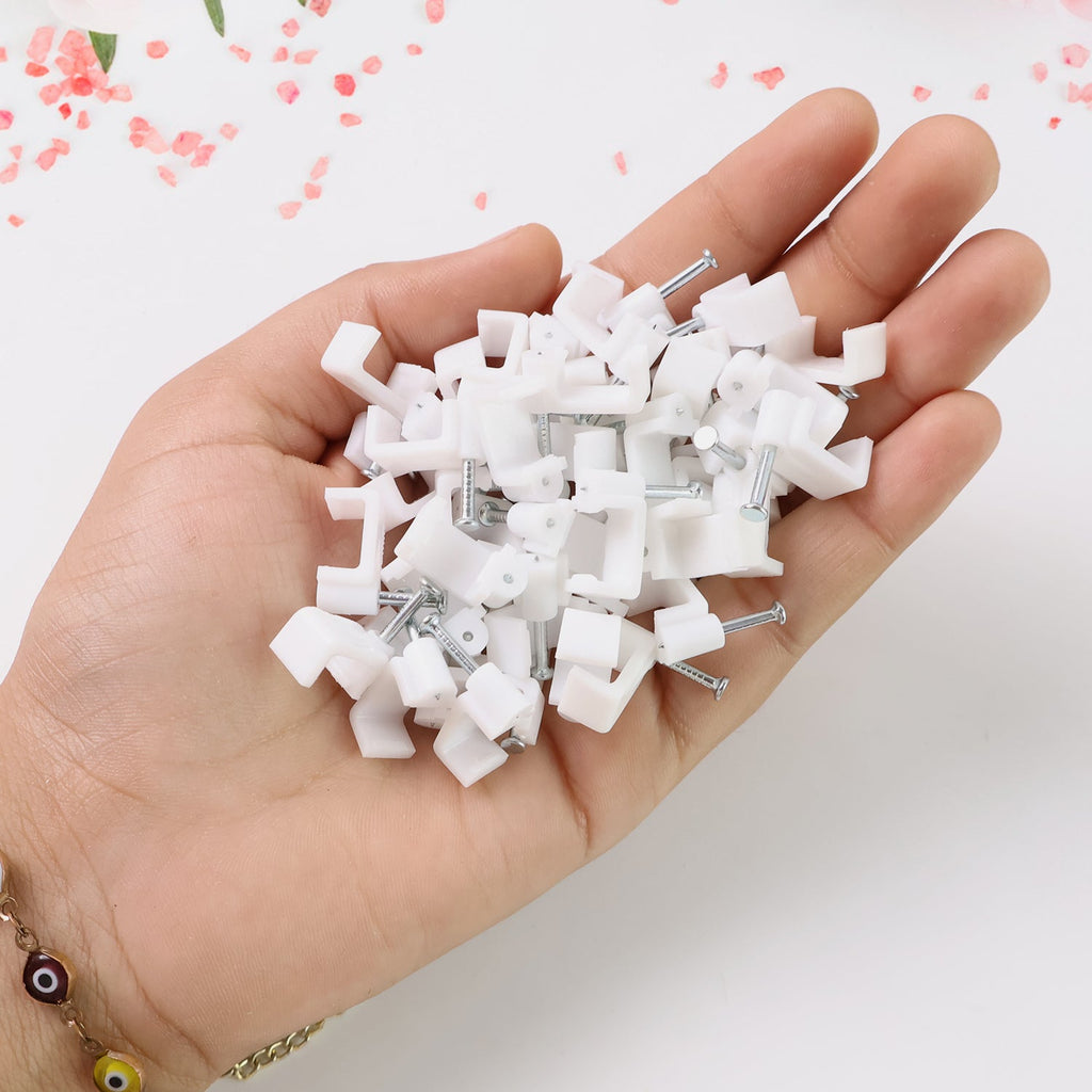 8mm Nail Cable Clips Set (50 Pc)