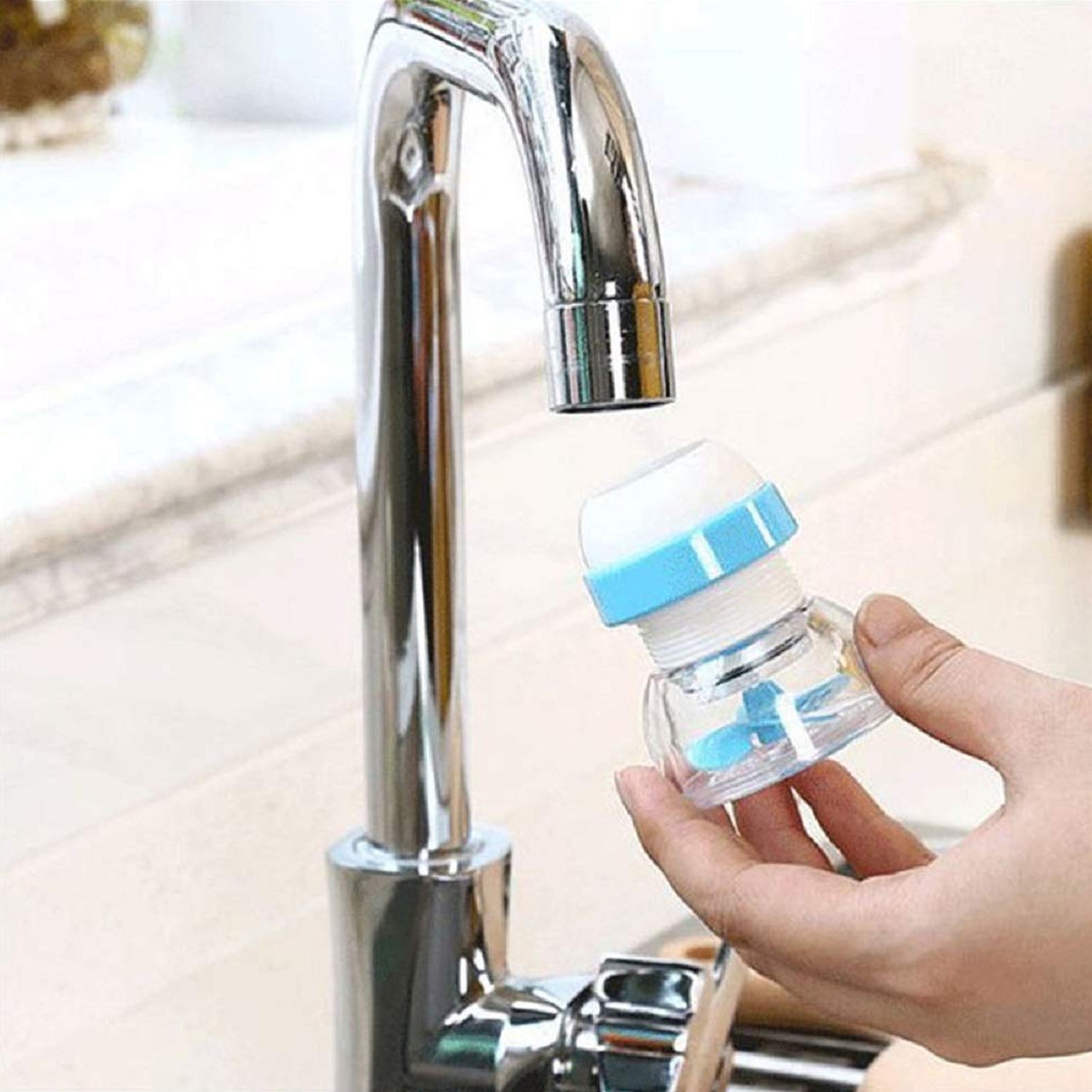 Multipurpose Adjustable Kitchen Sink Tap Water Filter with Rotating Faucet Sprayer (1 Pc)