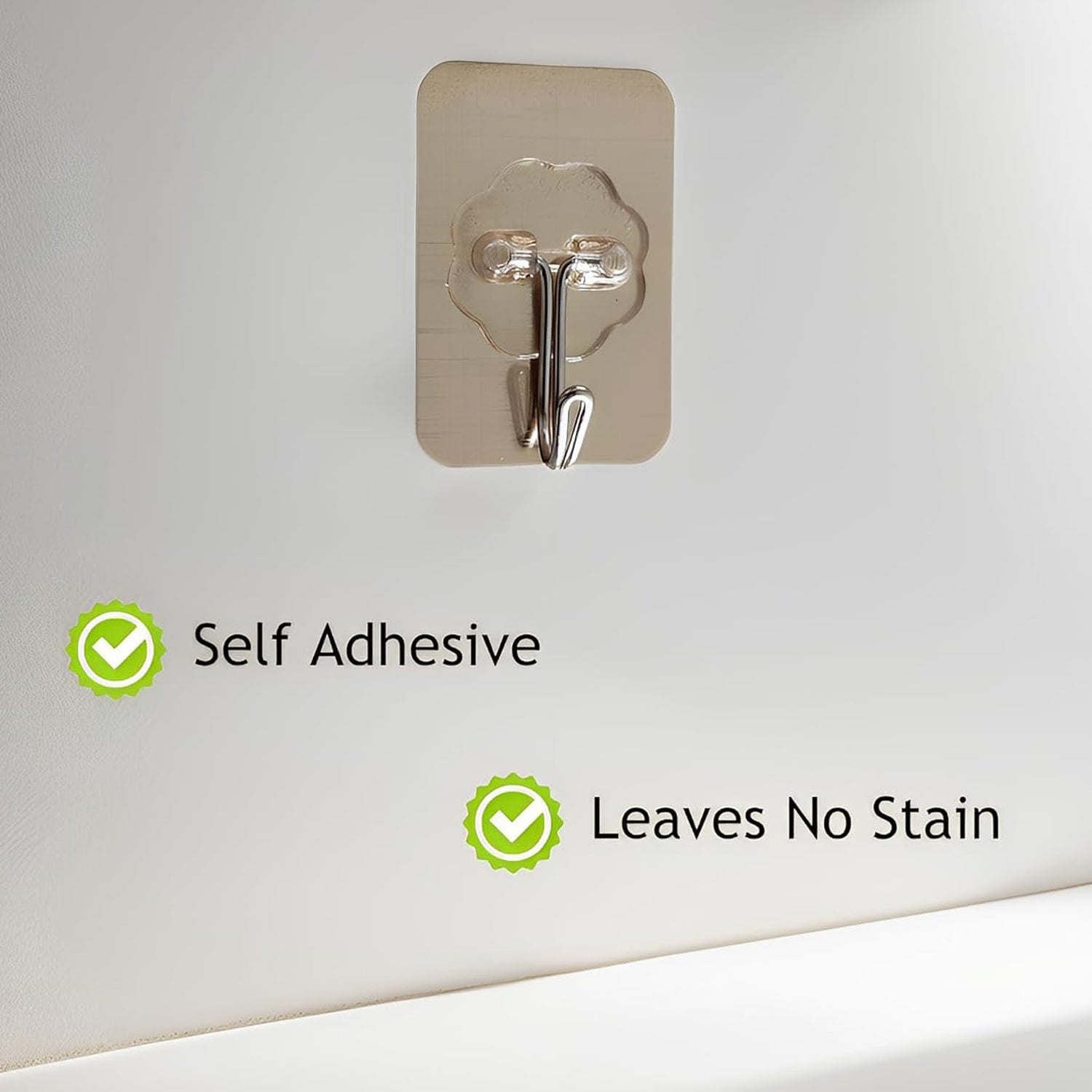 Plastic Adhesive Sticky Waterproof and Oil Proof, Wall Hook (5.5×3.5 Cm)