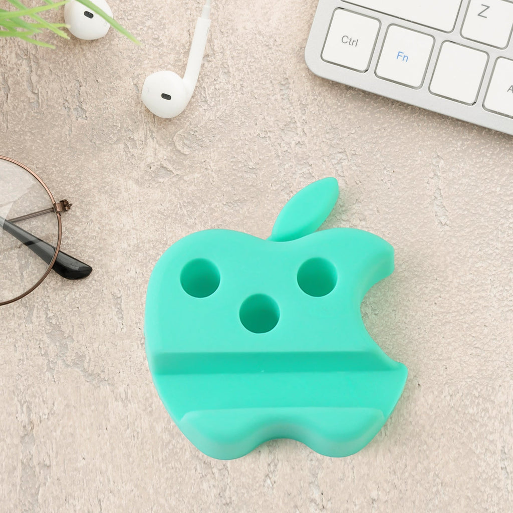 Multi-Functional Apple-Shaped Plastic Mobile Stand with Pen Holder (3 Pc / Mix Color)