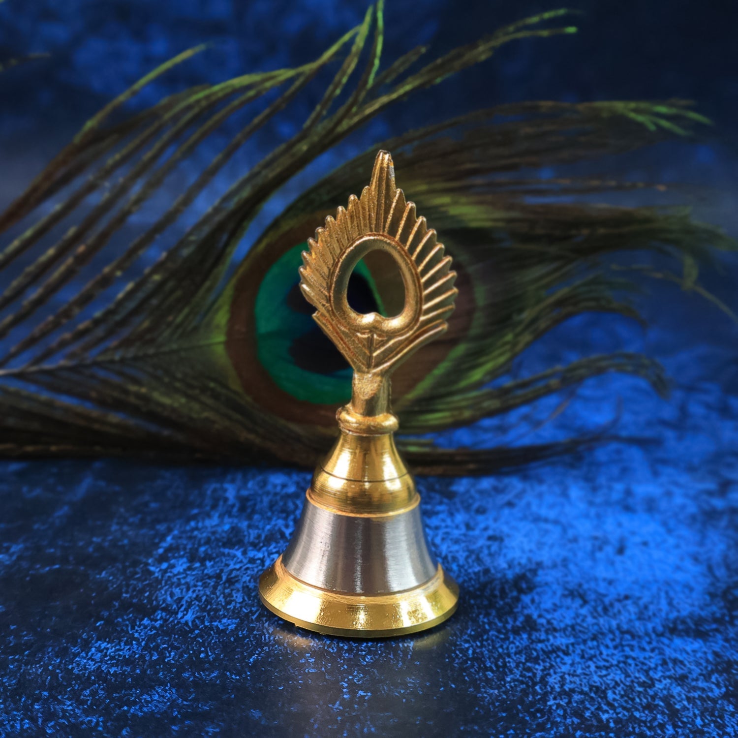 Brass and Steel Temple Ghanti (Pooja Bell) – Decorative Spiritual Accessory