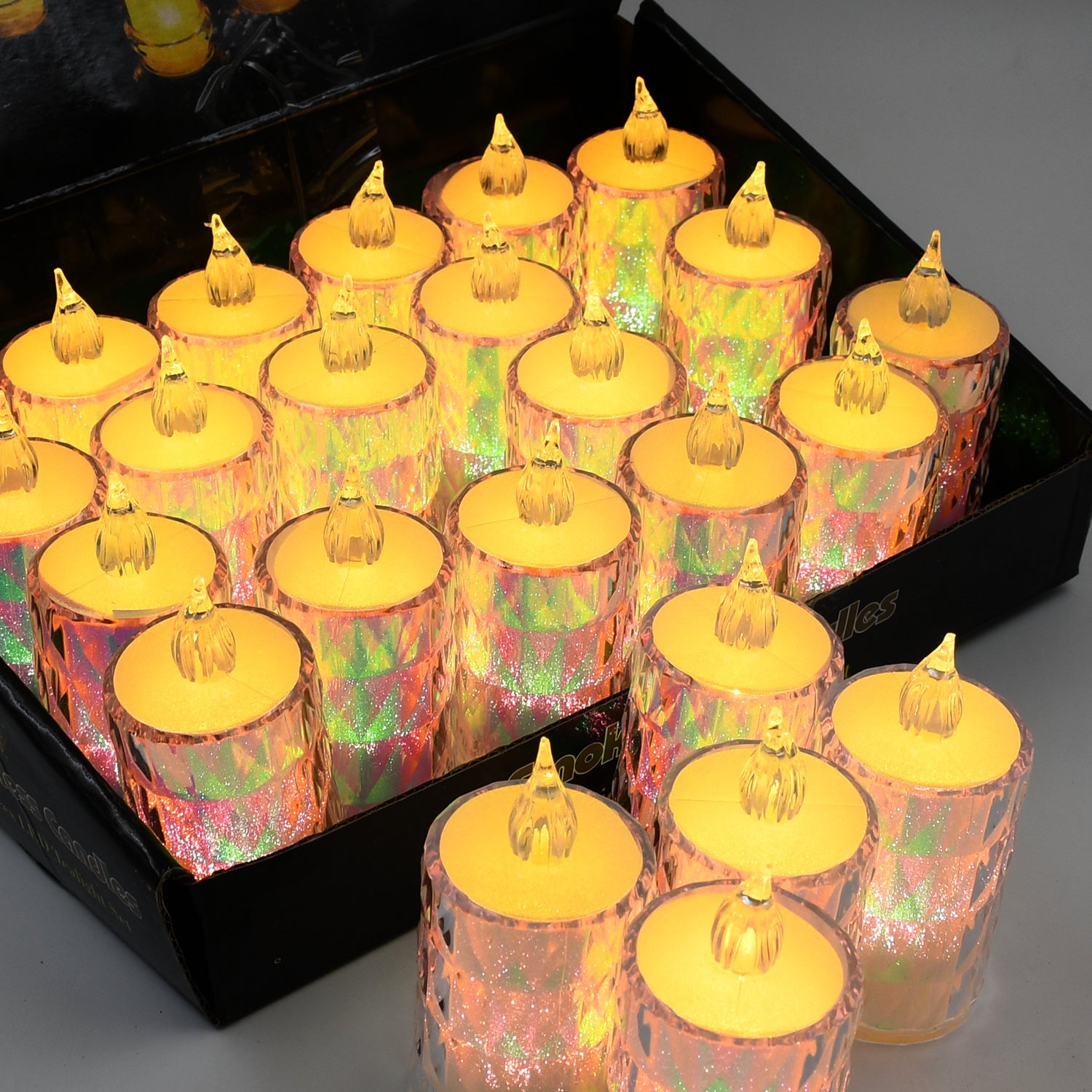24 Pc Flameless and Smokeless Decorative Melting Candles LED Tea Light, Diwali