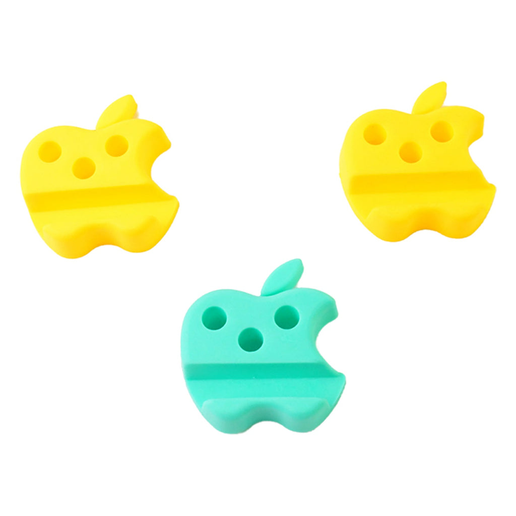 Multi-Functional Apple-Shaped Plastic Mobile Stand with Pen Holder (3 Pc / Mix Color)