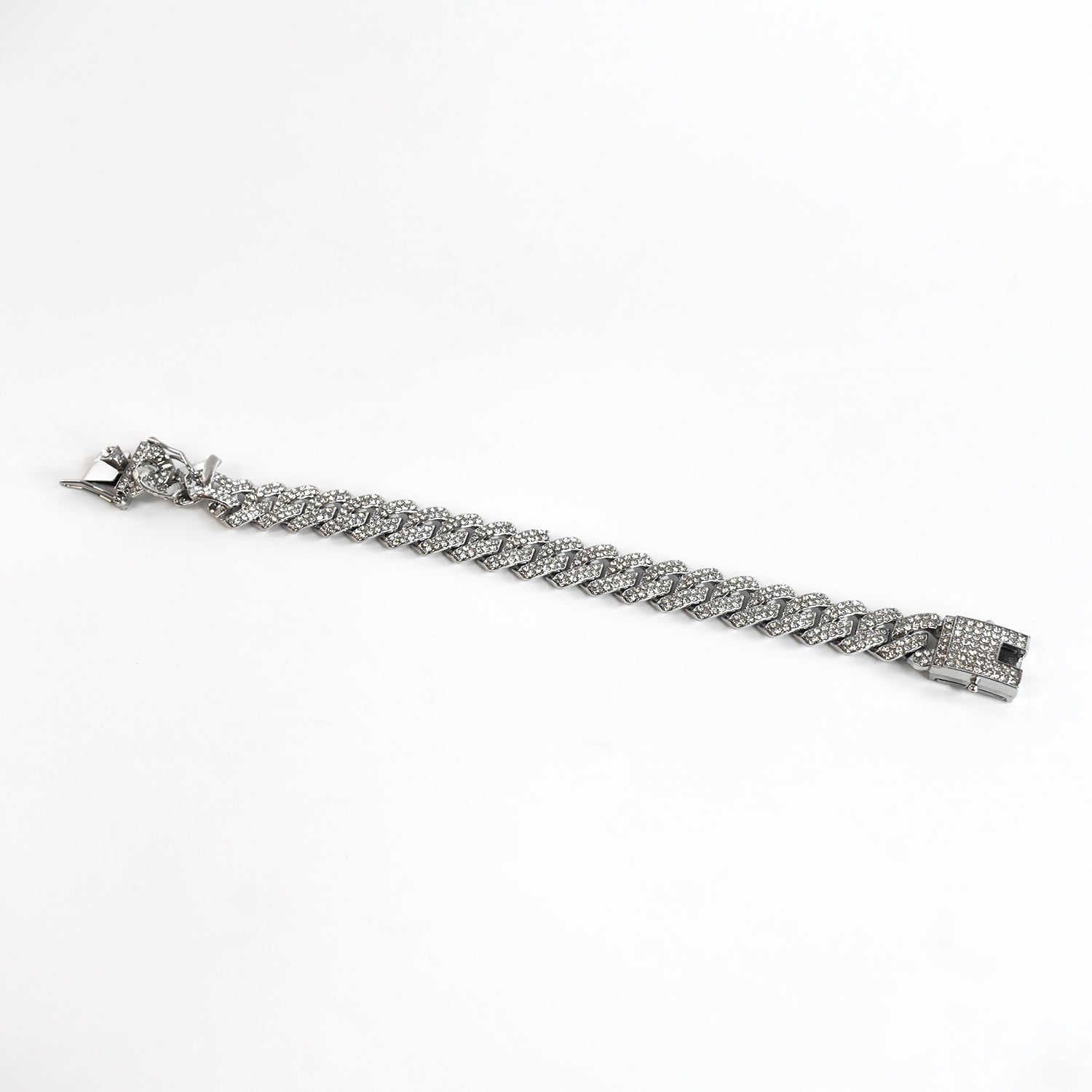 Diamond-Cut Cuban Link  Bracelet for Men Women Full Cubic Zirconia Iced Out Curb Chain  Bracelet Bling Hip Hop Jewellery