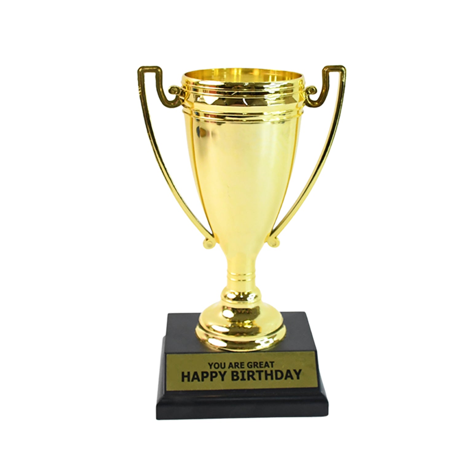 Golden Birthday Trophy – “You Are Great Happy Birthday” Plastic Award with Base