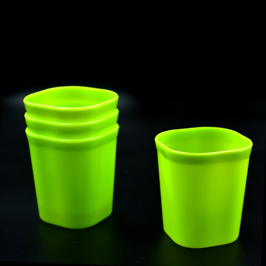 Plastic Drinking Glass Set For Drinking Milk Water Juice (Pack of 4)