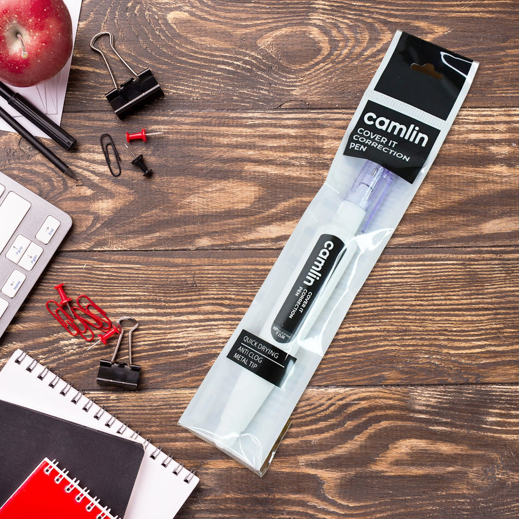 Camlin Cover It Correction Pen – Quick Dry & Smooth Coverage