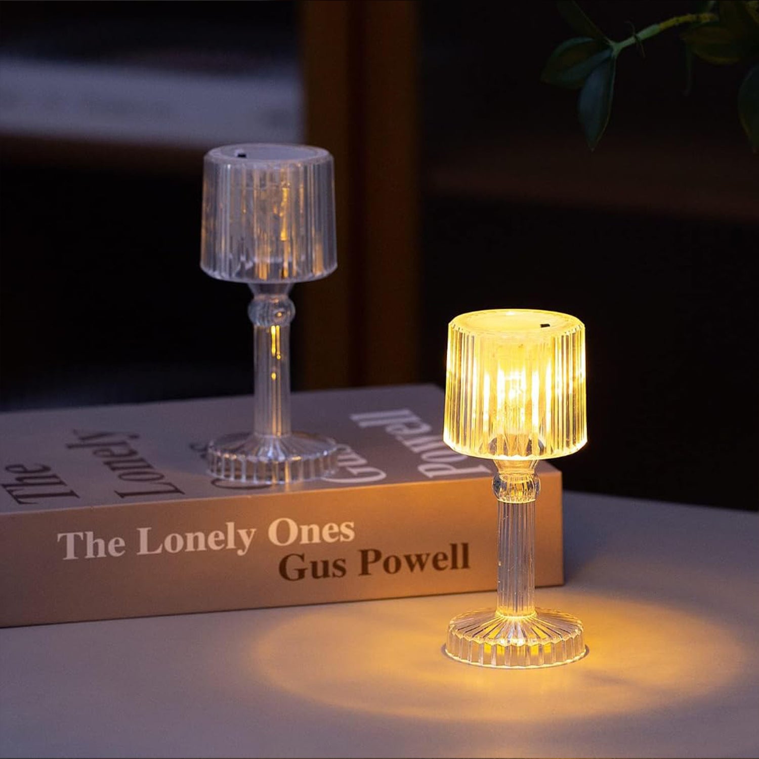 Big Acrylic LED Desk Lamps Table Lamp Portable Crystal, Diwali (1 Pc / Big)