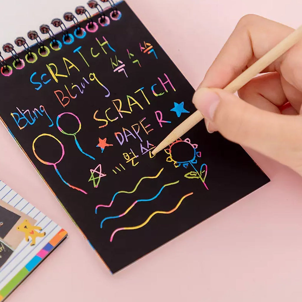 Crafts Rainbow Art Scratch Paper Book (10 Pages, Pack of 1)