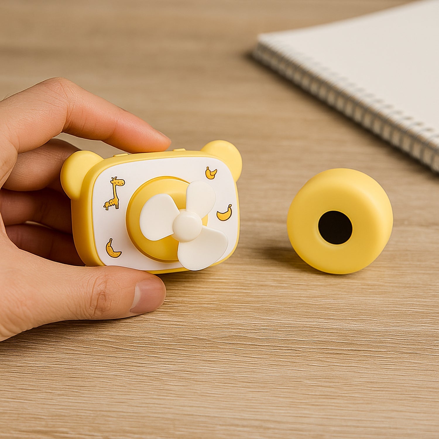 Cute Bear-Shaped Mini Rechargeable Fan (1 Pc)