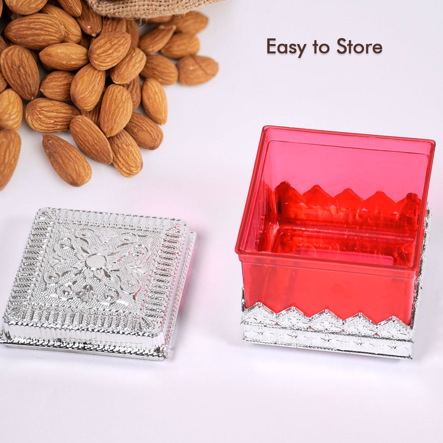 Ruby Dry fruit Storage Container - Attractive Design Box for Home & Kitchen