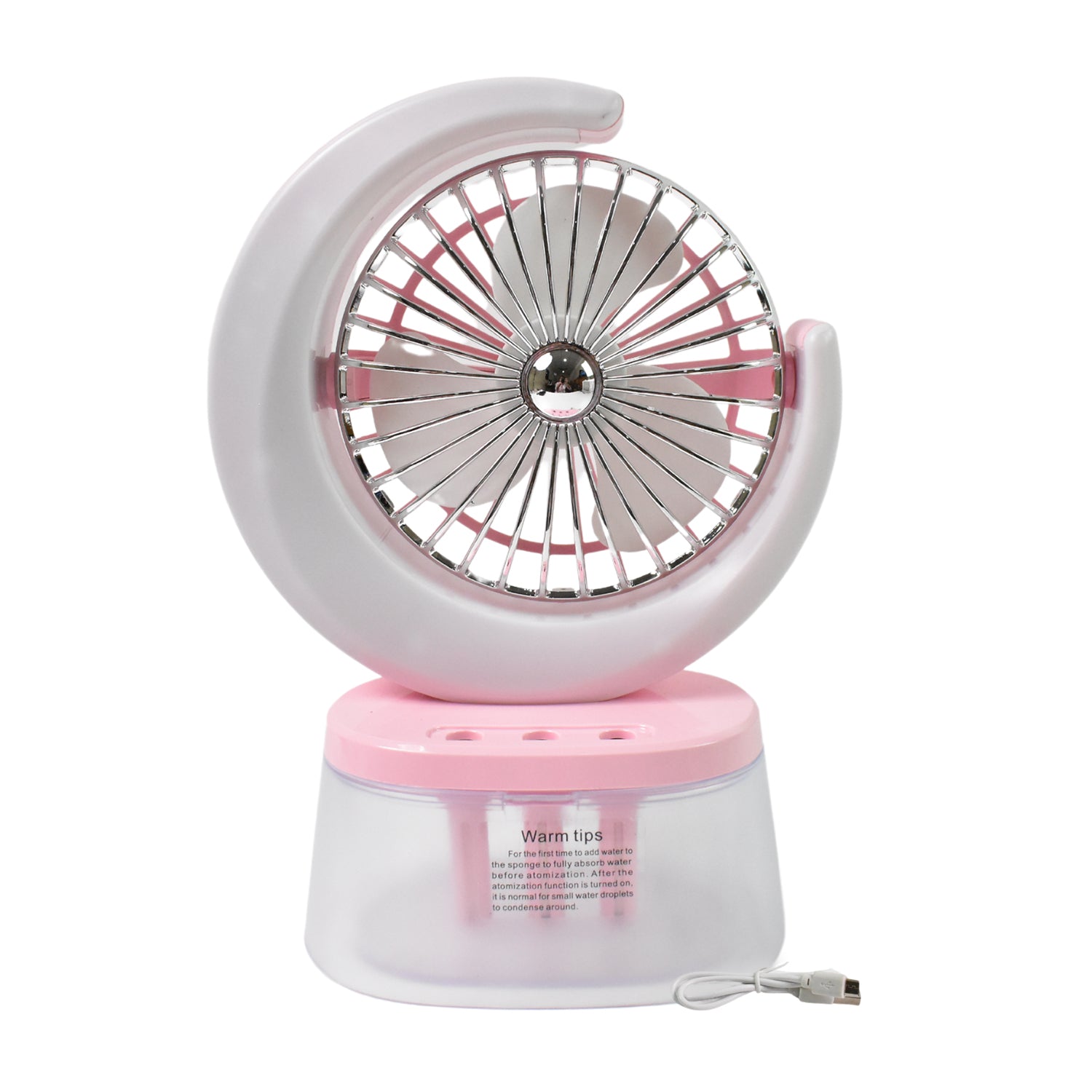 Desktop Fan - Camping Fan with LED Light, Portable Humidifying Fan (1 Pc / Plug & Play Fan)