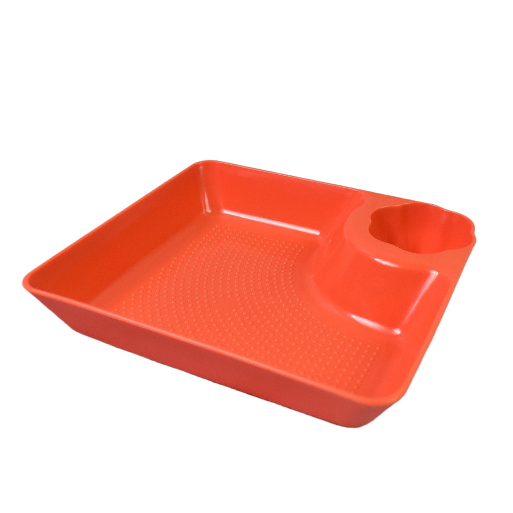 Plastic Plates with Dipping Saucer & Round Dip Part (1 Pc / 18×16 Cm / 1 Pc)