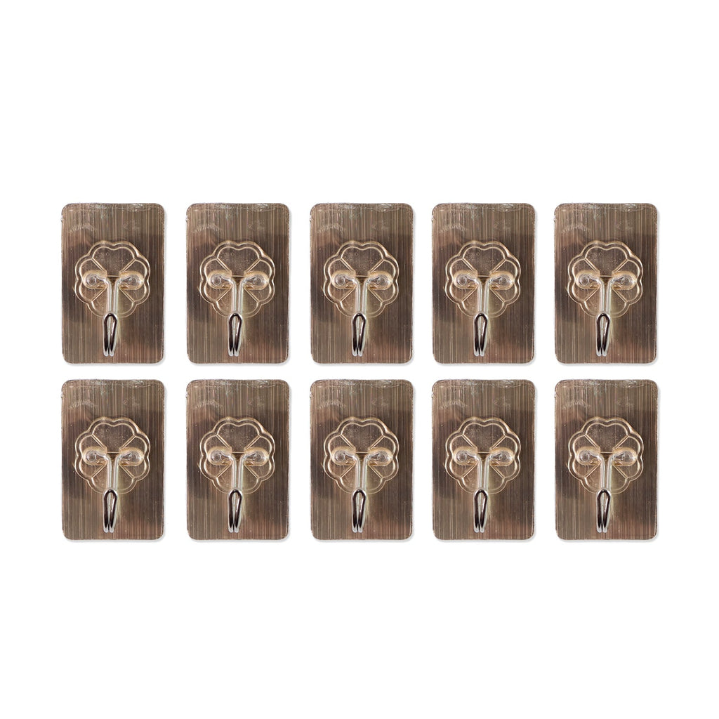 Plastic Adhesive Sticky Waterproof and Oil Proof, Wall Hook (5.5×3.5 Cm & 10 Pc)