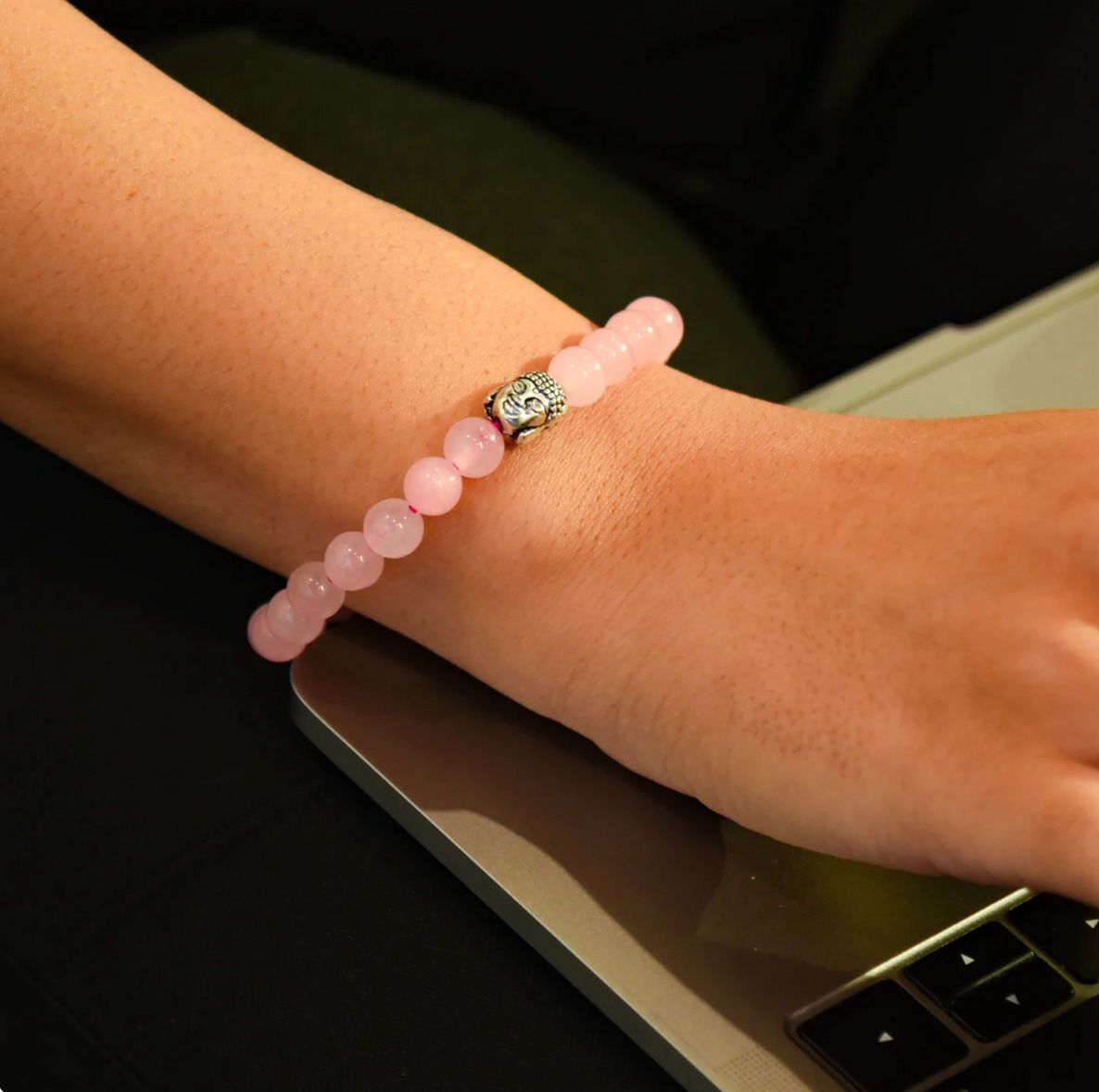 Natural Rose Quartz Crystal  Bracelet